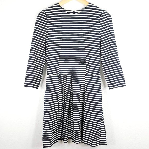 GAP Scuba Fit and Flare Striped Midi Dress Sz 6 - Picture 1 of 4